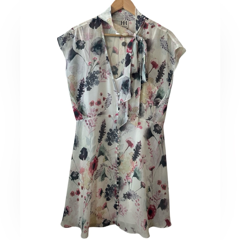 Haute Hippie Floral Mini Dress Soft Girl Women’s Medium Wedding Guest Vacation
